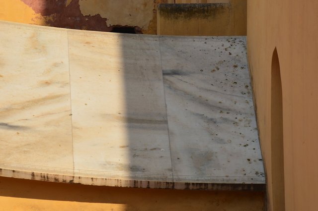 Shadow on sundial at Jantar Mantar