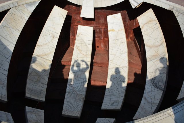 Shadows on apparatus at Jantar Mantar