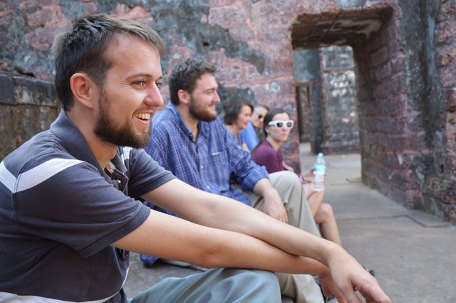 Willy, Alex, Mom, Dad, and Bethany at the ruins of the Church of Saint Augustine