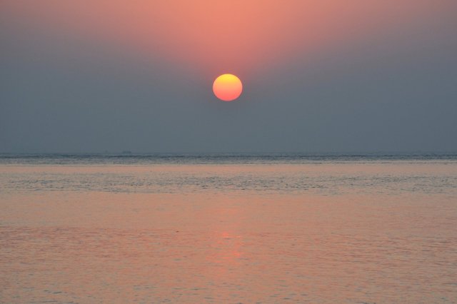 Sun sets over the Arabian Sea from Goa