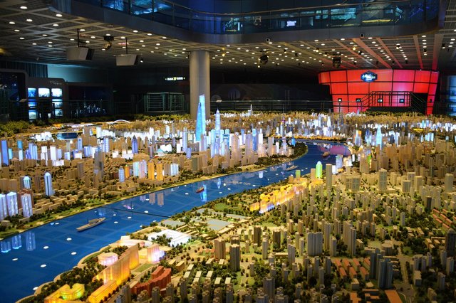 Scale model of Shanghai at the Urban Planning Exhibition Center