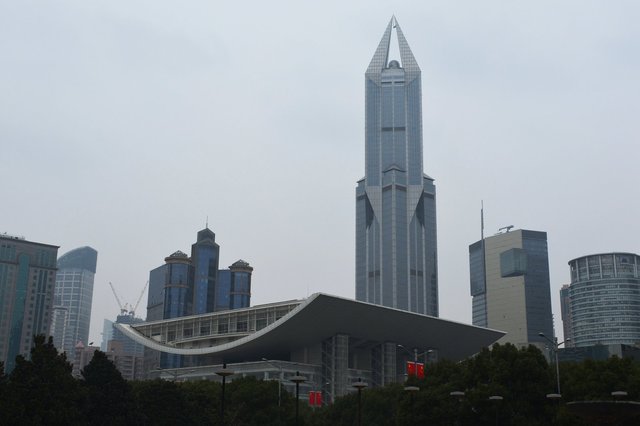 Shanghai Grand Theatre and Tomorrow Square in People's Square