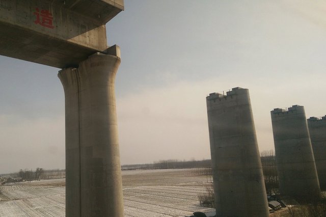 Concrete viaducts under construction
