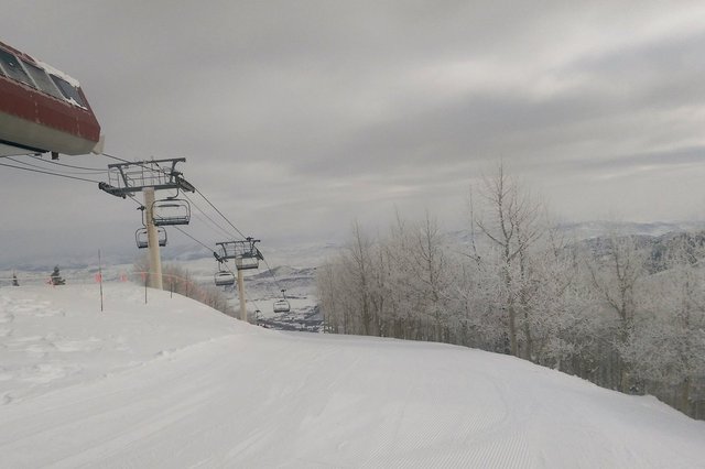 At the top of Saddleback Express lift, Park City