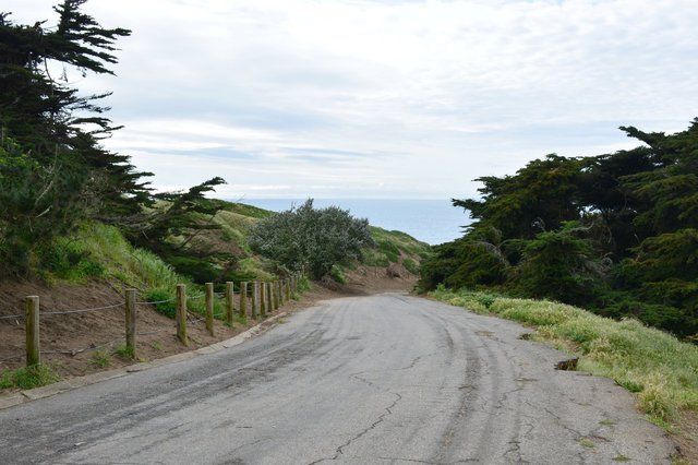 Road leading to the beach at Fort Funston