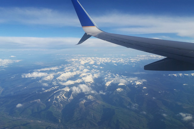 Beaver Creek under an airplane wing