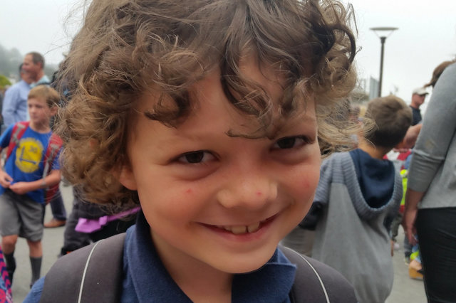 Calvin at his first day of second grade at Sunnyside Elementary