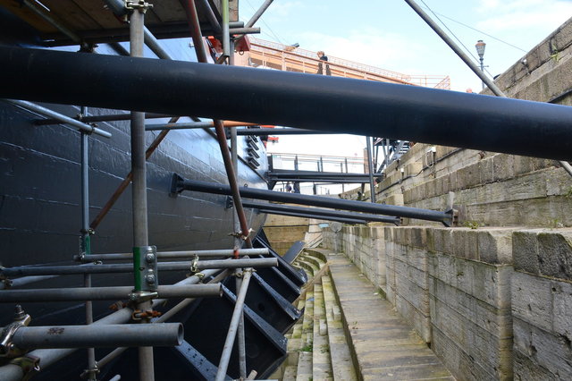 Support structure for HMS Victory in drydock