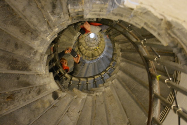 Looking up inside the Monument