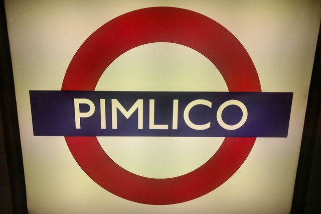 Roundel at Pimlico Underground Station