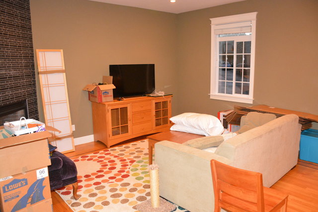 Post-move living room at Louisburg