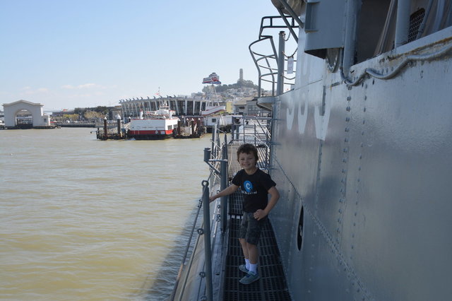 Calvin on deck of USS Pampanito