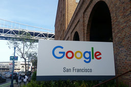 Google San Francisco sign at Hills Plaza