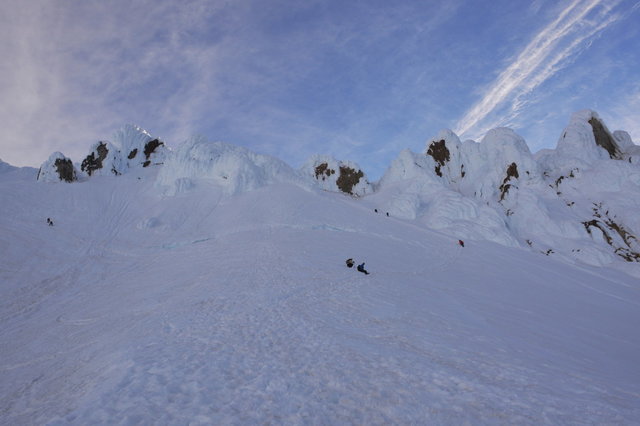 Bergshrund and Pearly Gates on Mount Hood