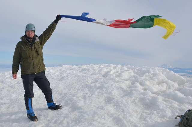 Jaeger on the summit of Mount Hood