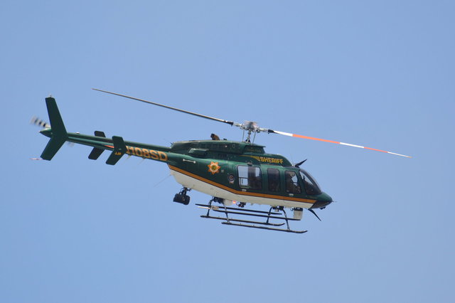 N108SD Sonoma County Sheriff helicoptor flying above Tomales Point