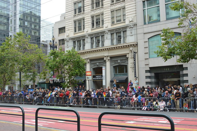 Crowds wait for Pride