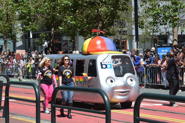 BART mascot at Pride