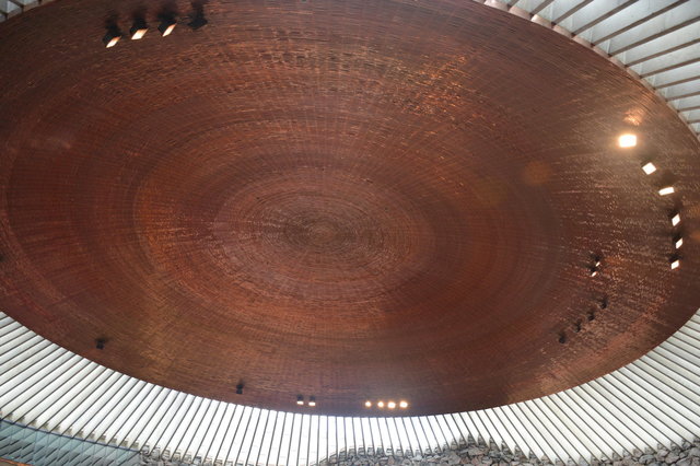 Ceiling of Rock Church in Helsinki