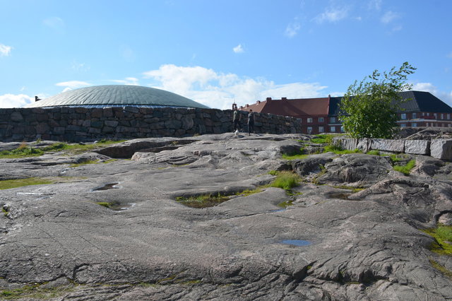 Outside Rock Church in Helsinki