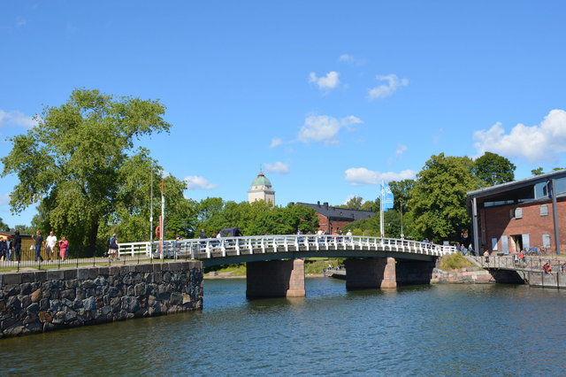 Channel between islands at the Fortress of Suomenlinna