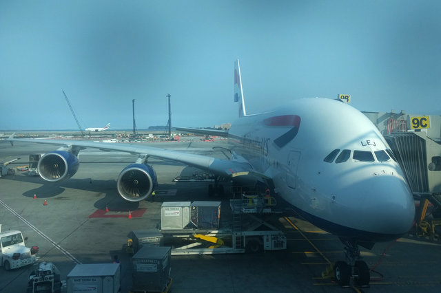 British Airways A380 G-XLEJ at SFO