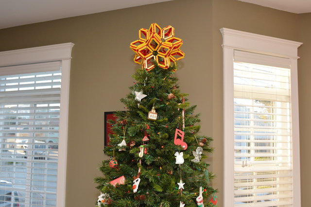 Lego polyhedra on the Christmas tree