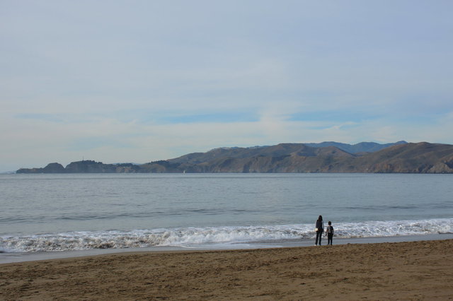 Aunt Bethany and Calvin on Baker Beach