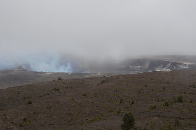 Smoke rising from Halema'uma'u Crater