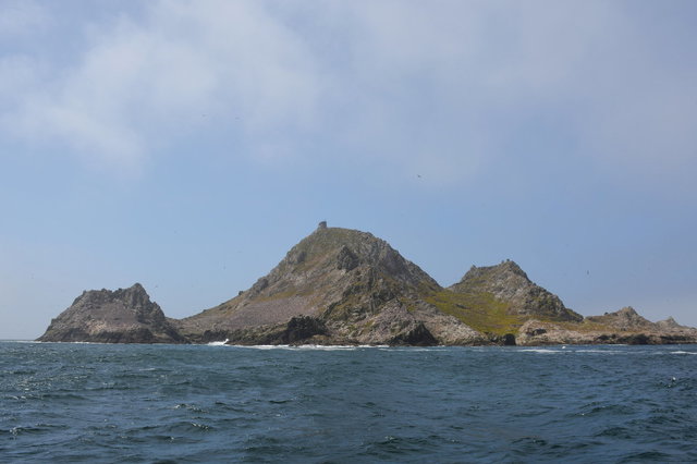 Lighthouse on the top of the Faralon Islands