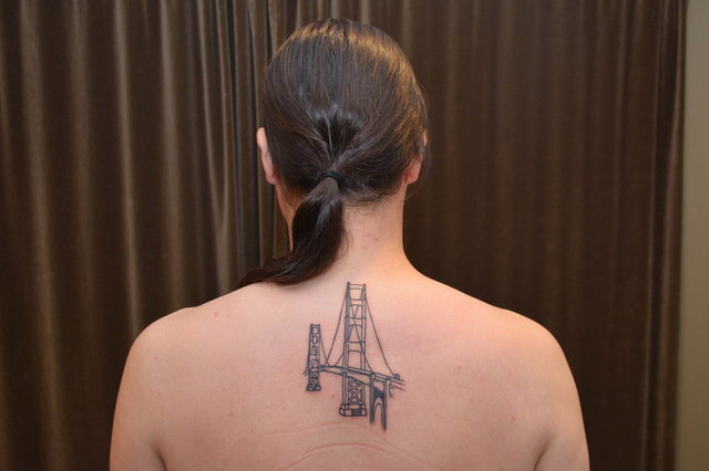 Jaeger's Golden Gate Bridge tattoo