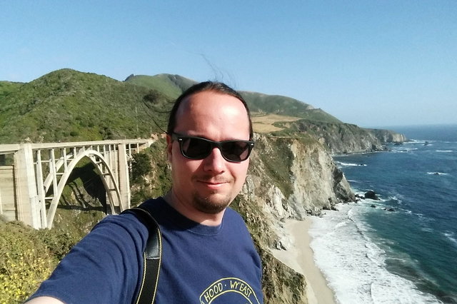 Jaeger with the Bixby Creek Bridge