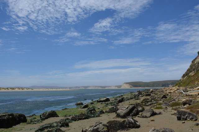 Sunset Beach and the mouth of Drakes Estero