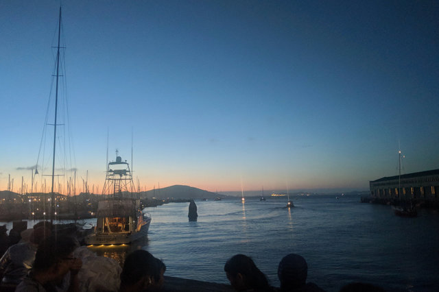 Waiting for fireworks at Pier 39