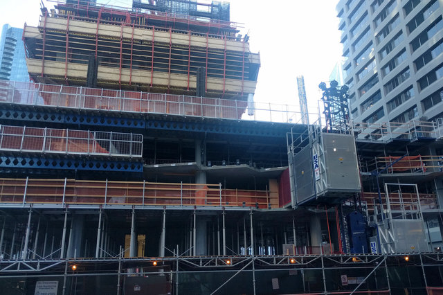 Folsom Bay Tower climbs above street level