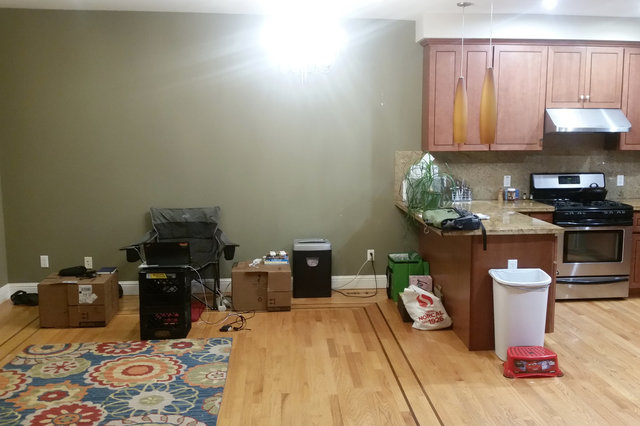 Mostly-empty living room at Louisburg