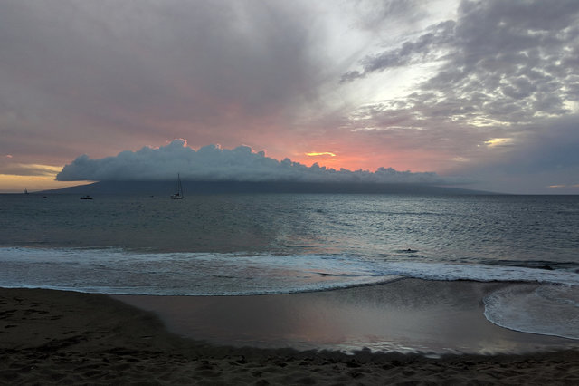 Sun setting over Lanai