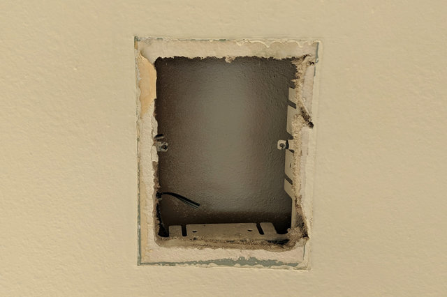 Hole left by removing intercom