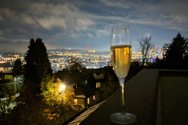 Celebrating New Year's from the balcony