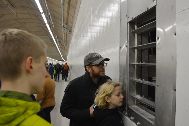 Looking through the vent to the escape route