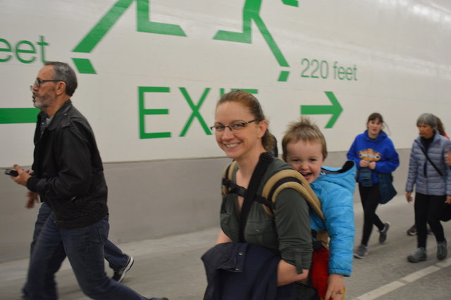 Kiesa and Julian walk through the SR-99 tunnel