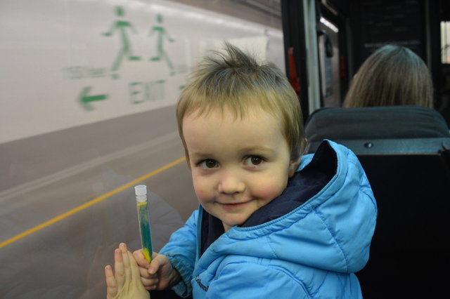 Julian rides the shuttle bus back through the SR-99 tunnel