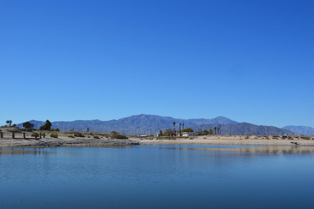 Yacht club on the shore of the Salton Sea