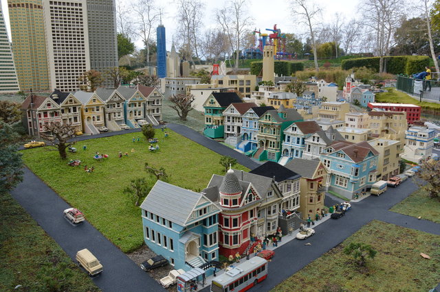 The Painted Ladies and Alamo Square Park in Lego