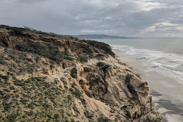 Eroding rock at Torrey Pines State Preserve