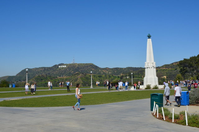 Spire of astronomers in front of Griffith Observatory