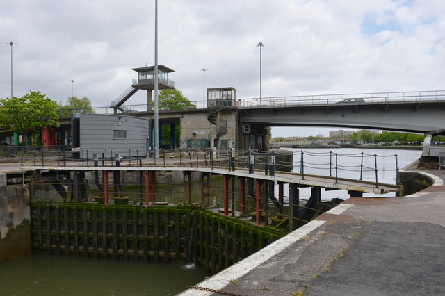 Lock on the approach to Bristol's Floating Harbour