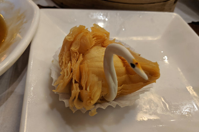 Durian pastry at dim sum in Chinatown