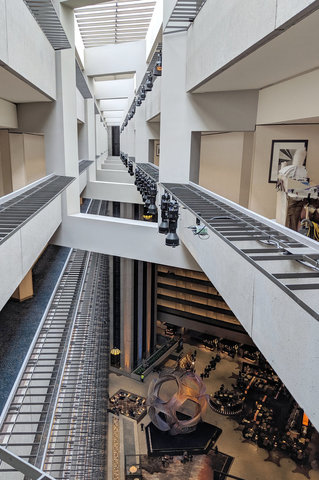 Looking down into the lobby of the Hyatt Regency San Francisco