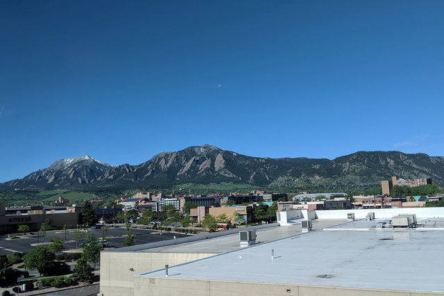 Bear Peak and Green Mountain with spring snow